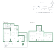 1-комнатная, 106.1 м²