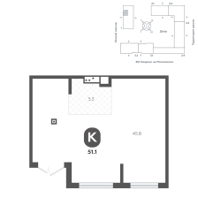 Помещение, 51.1 м²